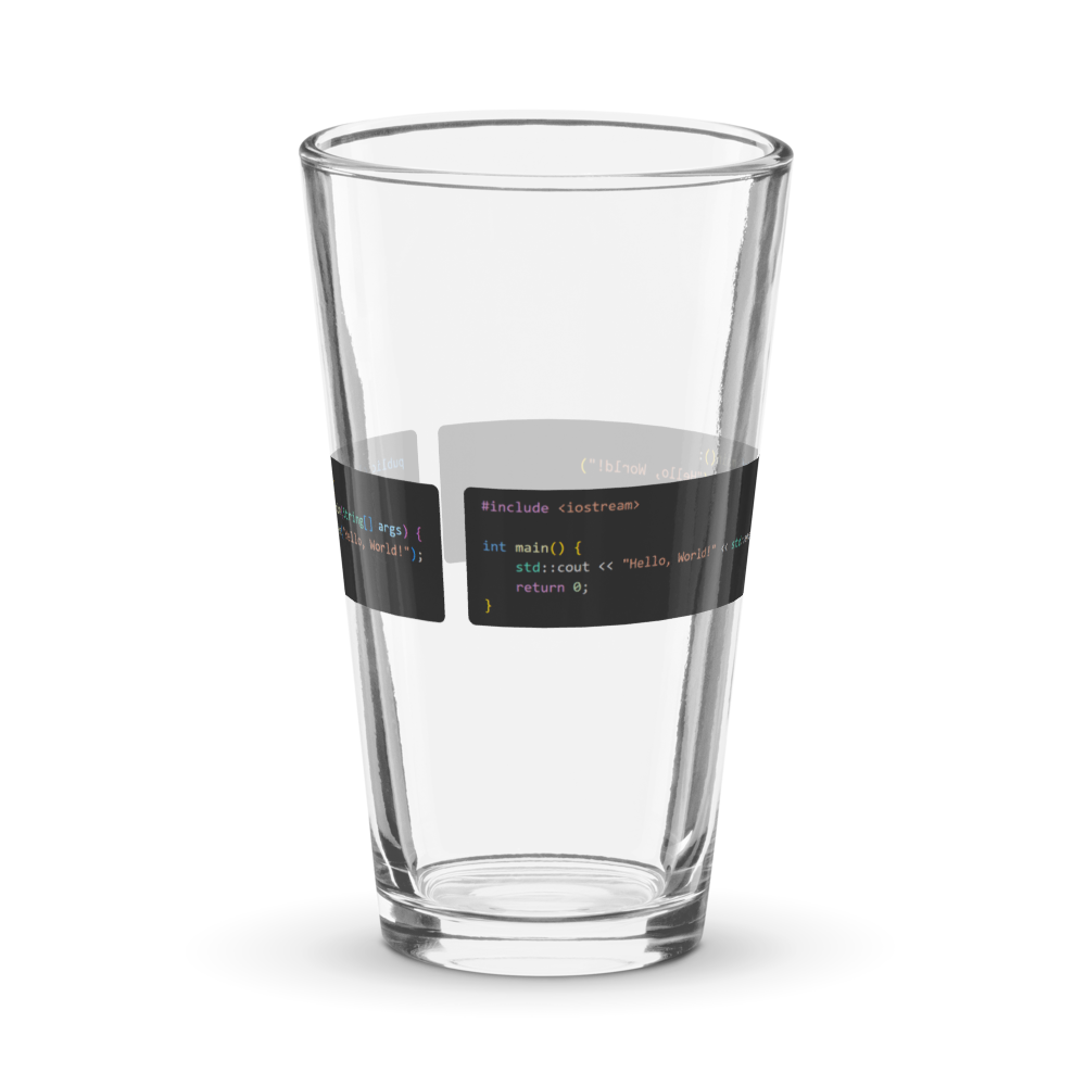 Hello World Pint Glass 2.0