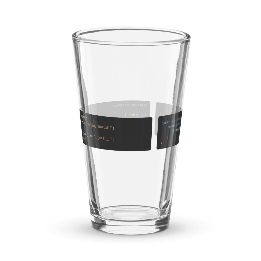 Hello World Pint Glass 2.0